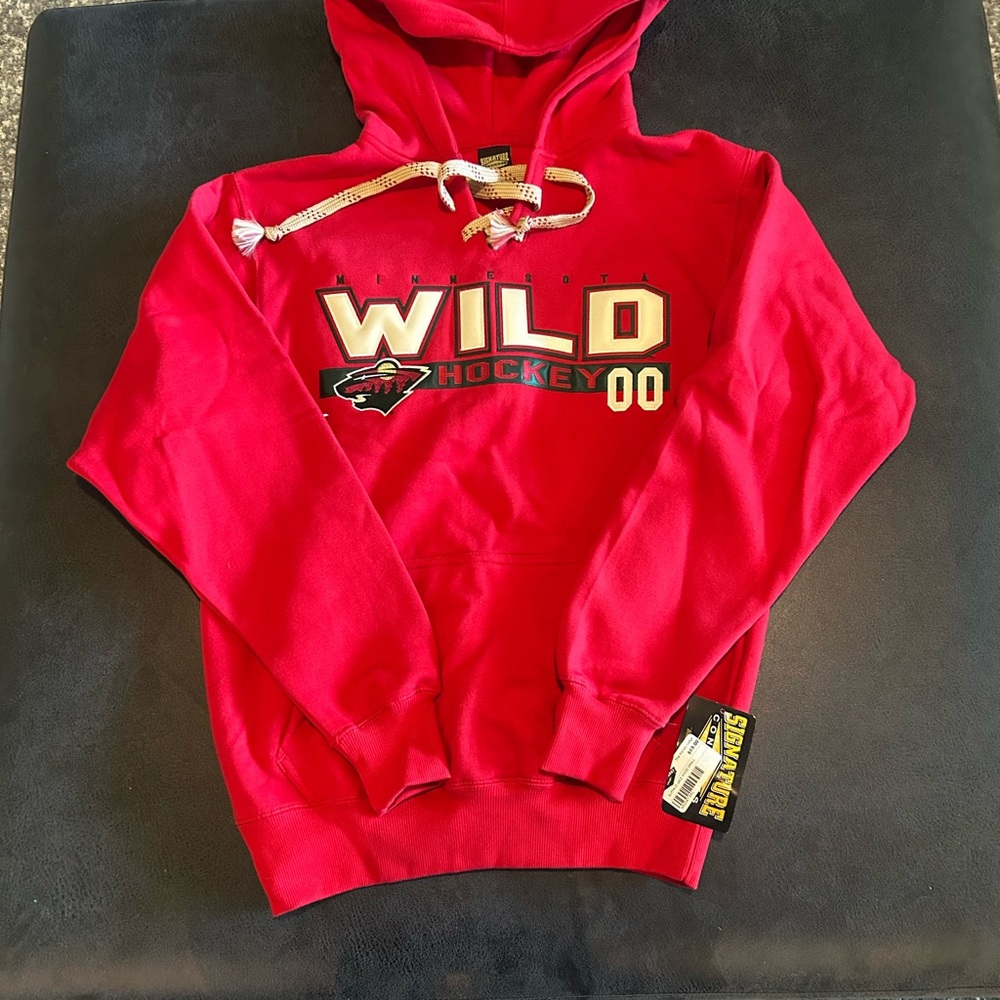 Signature Red Hoodie with Natural Rope Drawcords